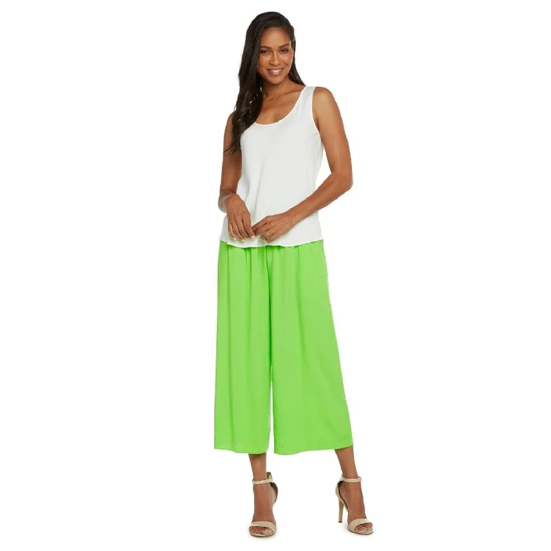 Solid Wide Leg Crop - Wasabi