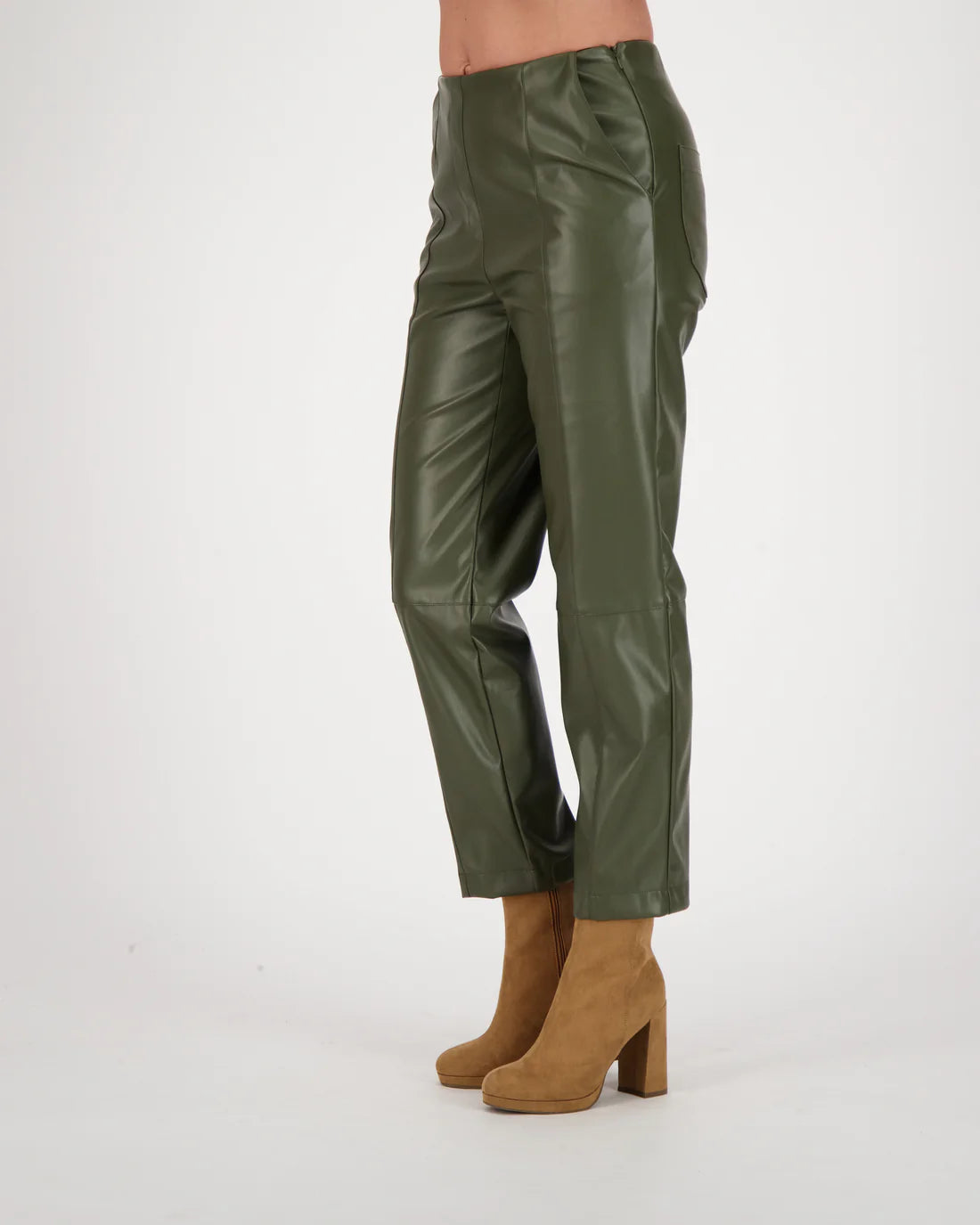 Simple Matching Spanner Sale, 423272 Faux Leather Straight Leg Pant 50% Off Regular Price