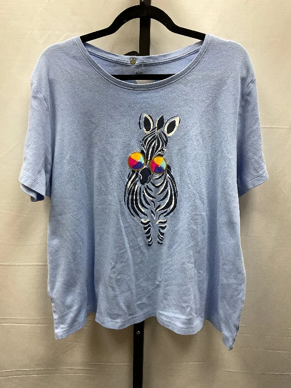 Fresh And Natural Top Short Sleeve Basic By Kim Rogers In Multi-colored, Size: 1x