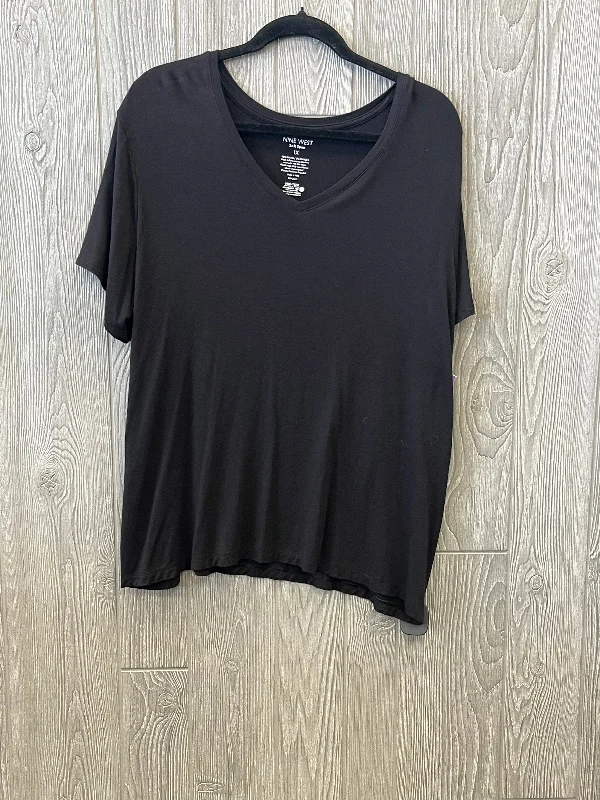 Spiritual Vitality Top Short Sleeve Basic By Nine West In Black, Size: 1x