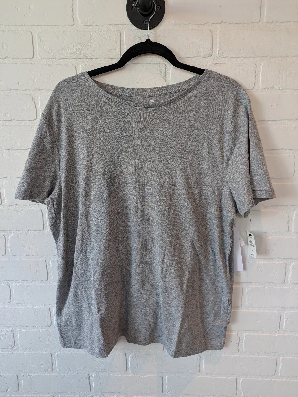 Top Short Sleeve Basic By Talbots In Grey, Size: 2x