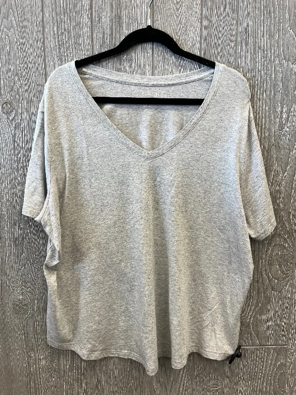Elegant Design Top Short Sleeve Basic By Terra & Sky In Grey, Size: 2x