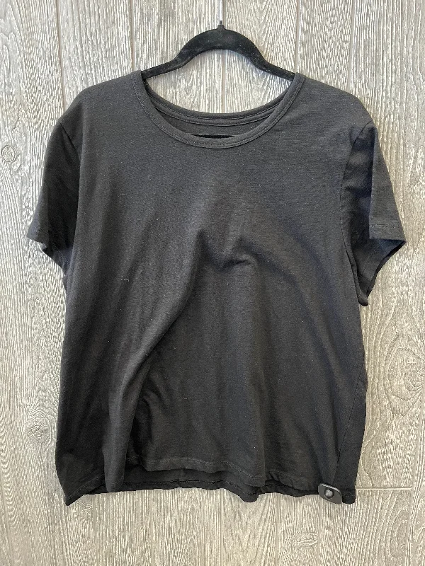 Classic Color Top Short Sleeve Basic By Time And Tru In Black, Size: 3x