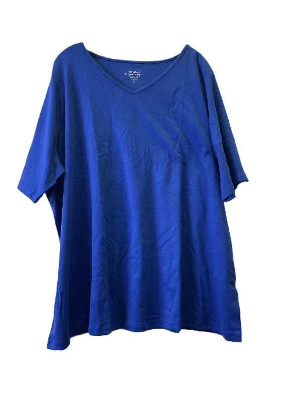 Top Short Sleeve Basic By VICKI WAYNE In Blue, Size: 3x