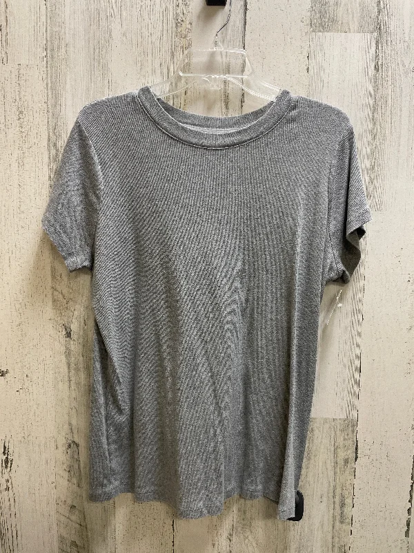 Soft Relaxation Wear Top Short Sleeve By A New Day In Grey, Size: 2x