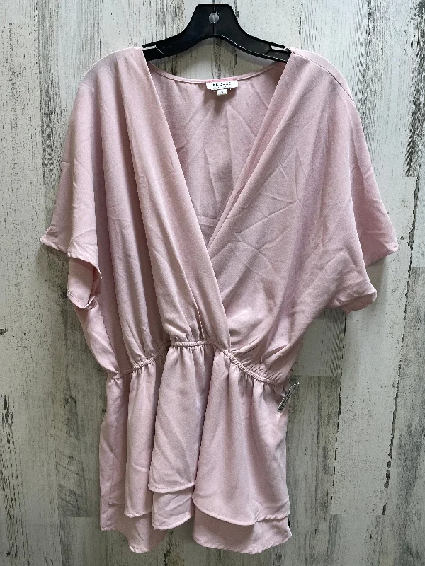 Smart Comfort Wear Top Short Sleeve By Andree By Unit In Pink, Size: 3x