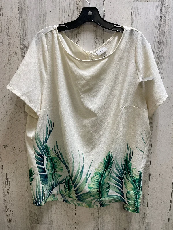 Elegant And Lazy Top Short Sleeve By Ava & Viv In Cream, Size: 2x