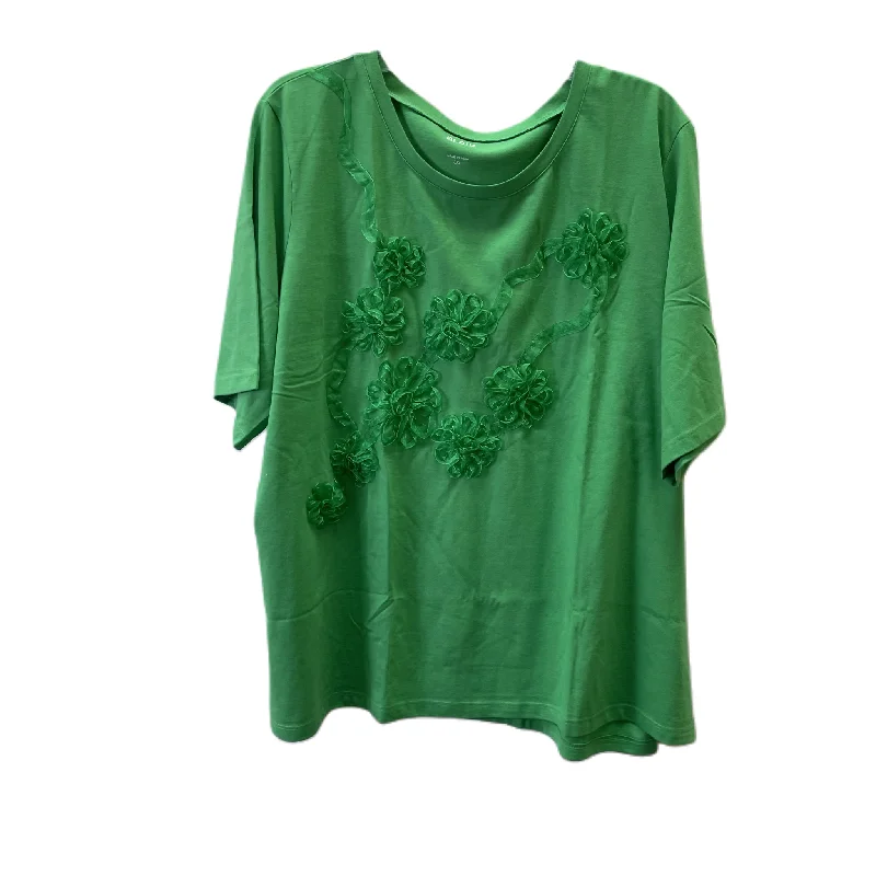 Top Short Sleeve By Blair In Green, Size: 3x