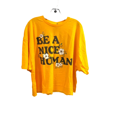 Effortless Style Top Short Sleeve By Cmc In Yellow, Size: 3x