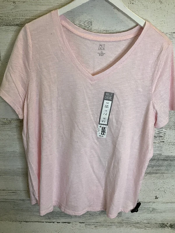 Effortless Dressing Top Short Sleeve By Falls Creek In Pink, Size: 1x