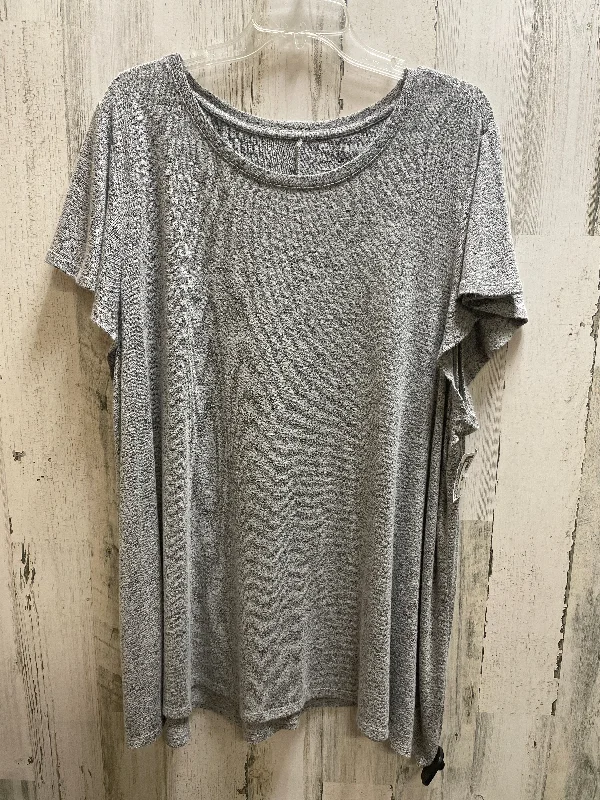 Summer Selection Top Short Sleeve By Lane Bryant In Grey, Size: 3x