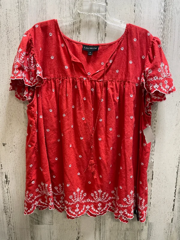 Breezy Comfort Top Short Sleeve By Lane Bryant In Red, Size: 3x