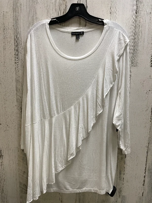 Cozy Essentials Top Short Sleeve By Lane Bryant In White, Size: 3x