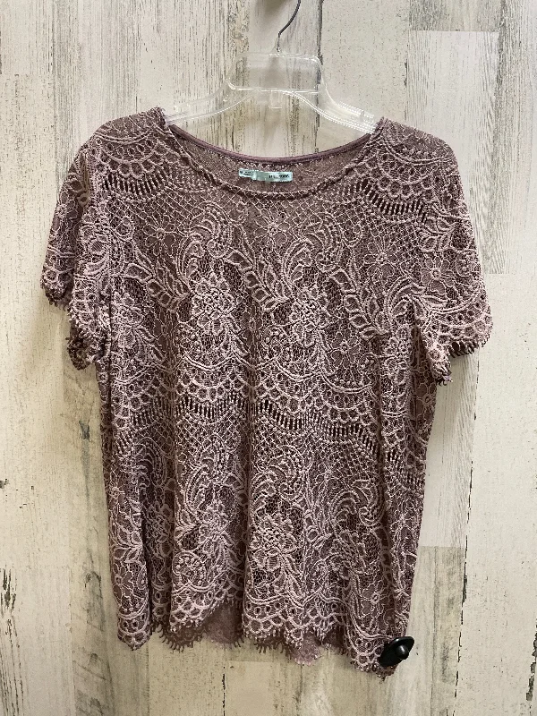 Casual And Casual Top Short Sleeve By Maurices In Brown, Size: 2x