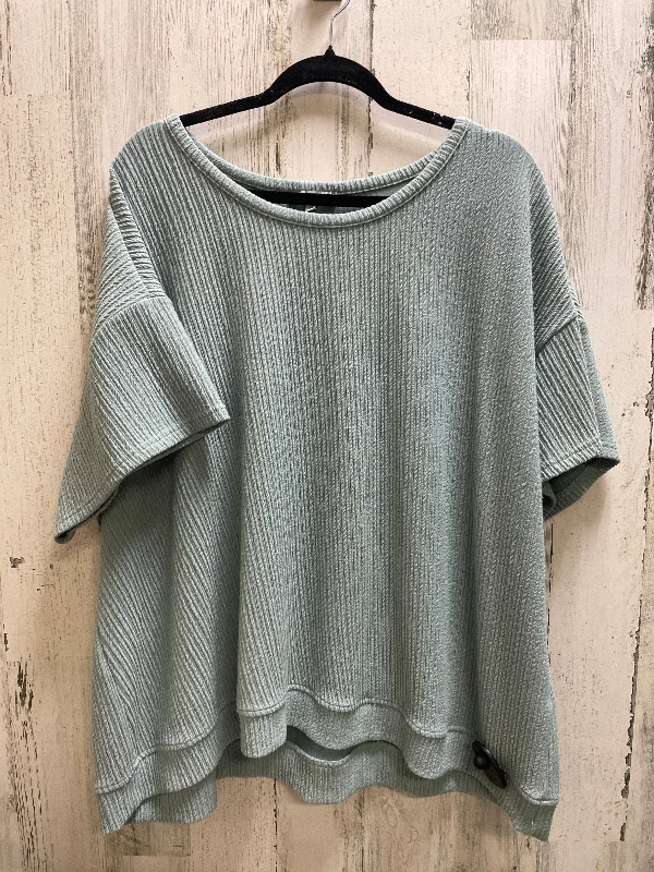 Comfortable Fashion Top Short Sleeve By Polygram In Blue, Size: 3x