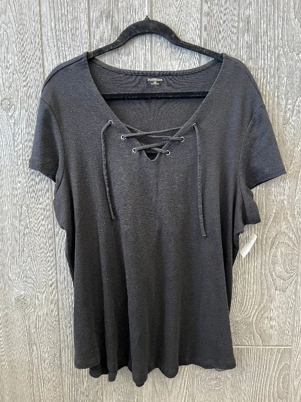 Fresh And Capable Top Short Sleeve By Ruff Hewn In Black, Size: 2x