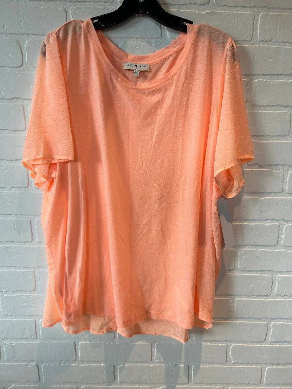 Carefree Top Short Sleeve By Skies Are Blue In Orange, Size: 2x