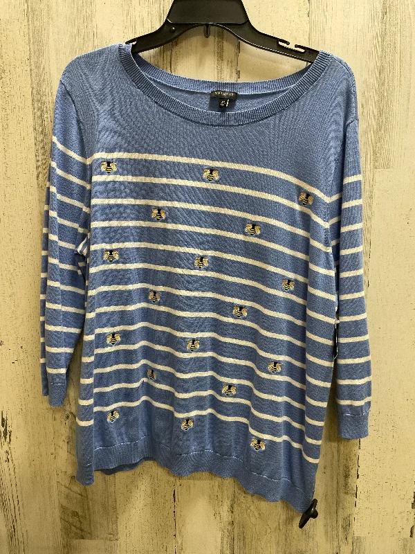 Light And Breathable Top Short Sleeve By Talbots In Blue, Size: 2x