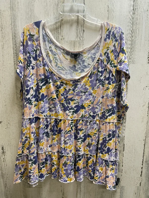 Casual Chic Top Short Sleeve By Torrid In Purple, Size: 3x