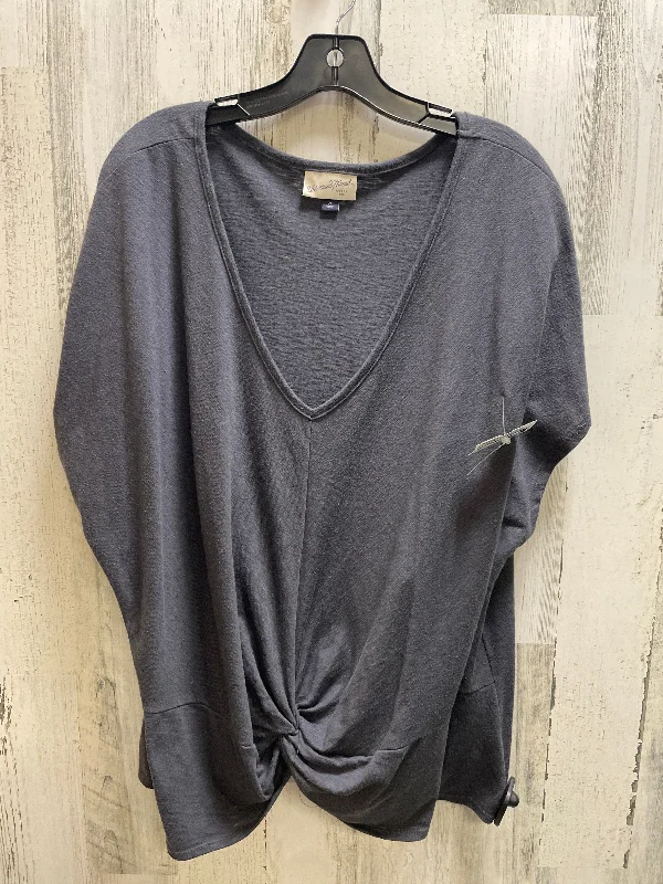 Casual Comfort Wear Top Short Sleeve By Universal Thread In Grey, Size: 2x