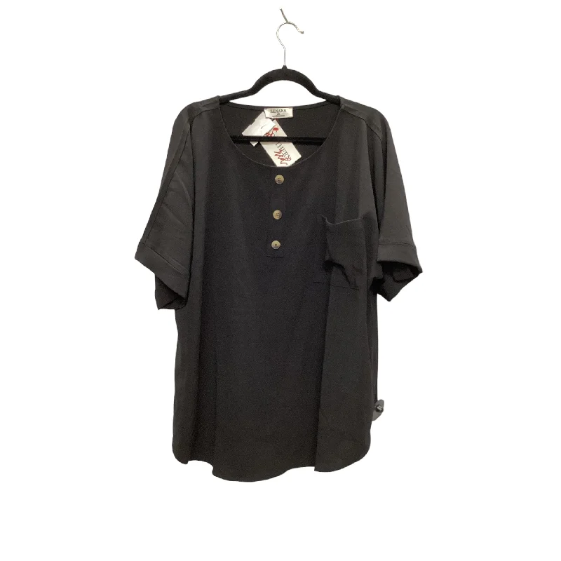 Classic Top Short Sleeve By Zenana Outfitters In Black, Size: 2x