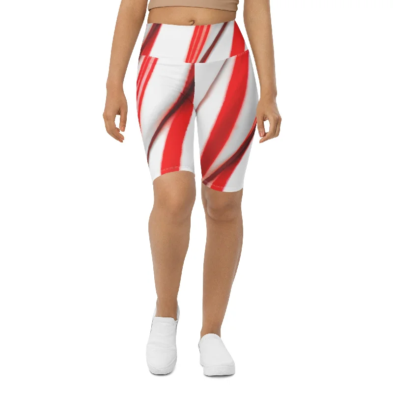 Fashion Elements 3D Candy Cane Biker Shorts