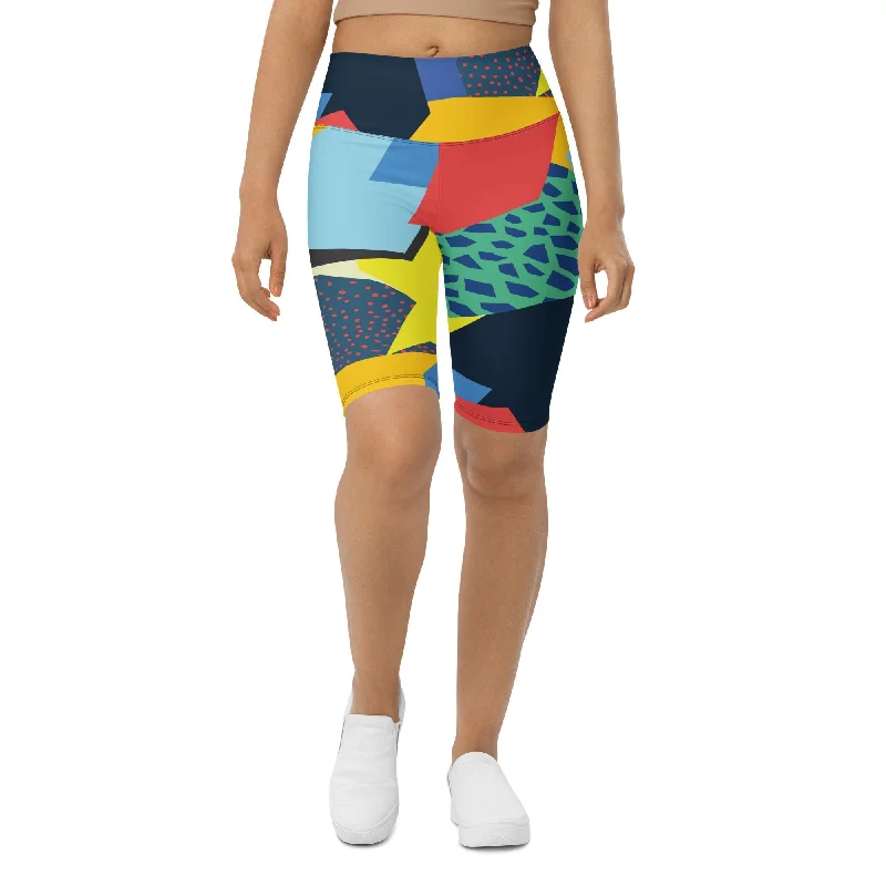 New Products 90s Color Block Biker Shorts