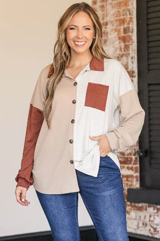 Soft Touch Admired Soul Shacket, Oatmeal