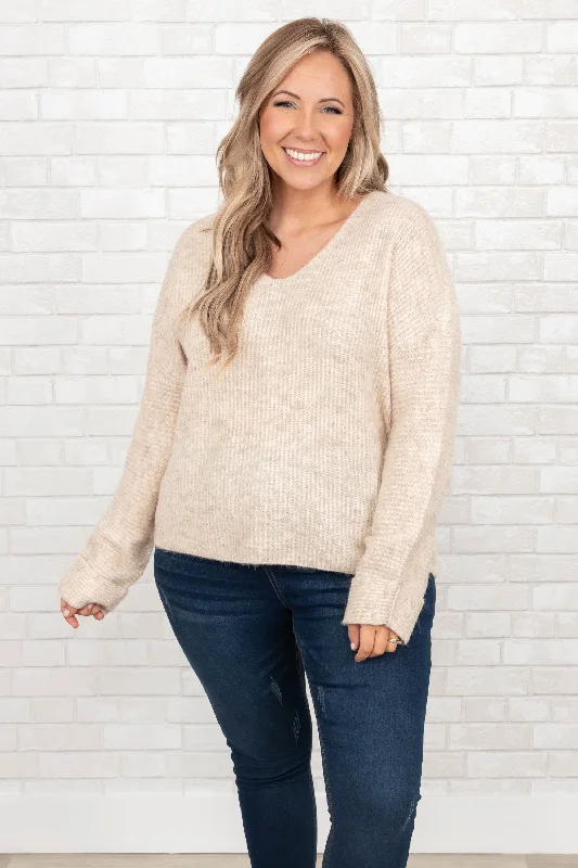 Soft Relaxation Wear Always Better With You Sweater, Cream