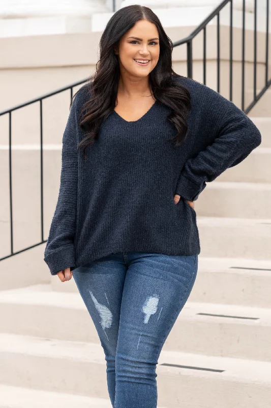 Elegant And Charming Always Better With You Sweater, Navy