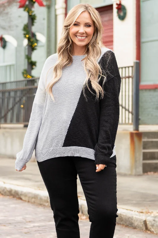 Minimal Style Always Thinking Sweater, Gray