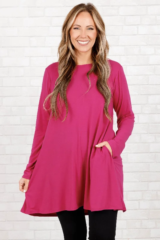 Versatile Casuals As Long As You're Here Tunic, Magenta