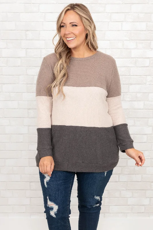Comfortable And Versatile Vigilante Top, Taupe