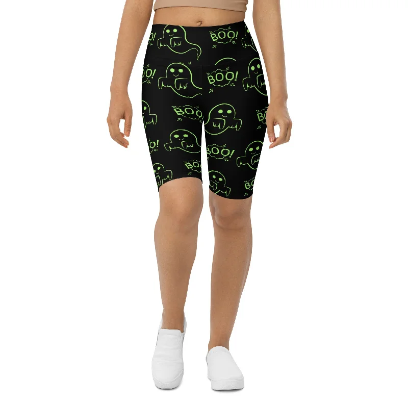 Classic And Versatile Boo Halloween Ghost Biker Shorts