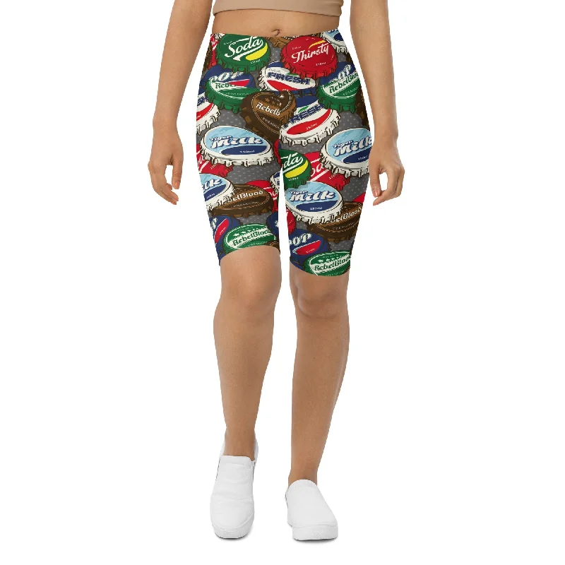 Bottle Caps Biker Shorts