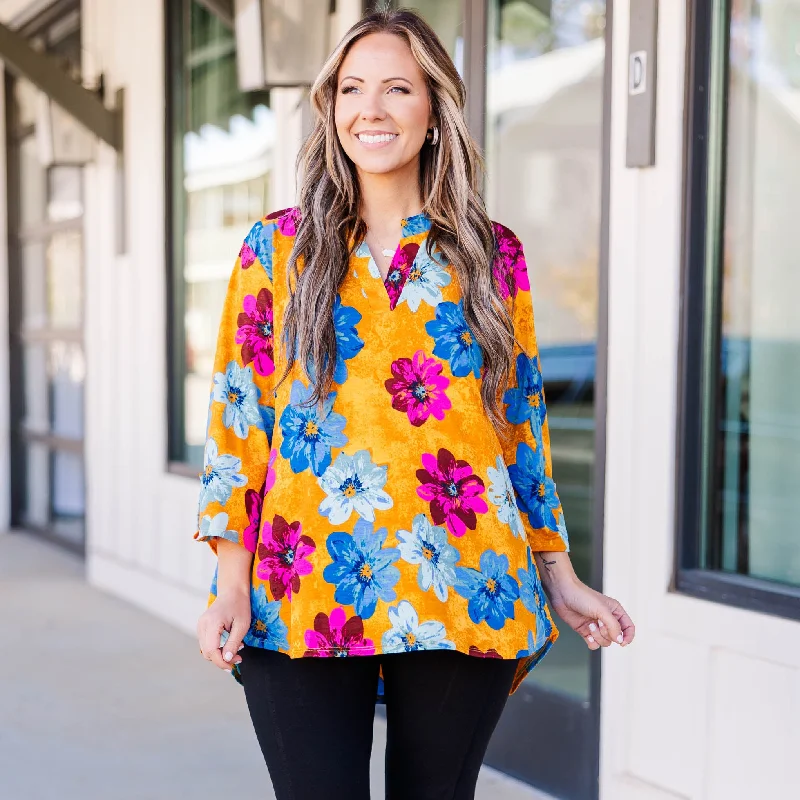 Comfortable Wear Bring Me Peace Top, Marigold