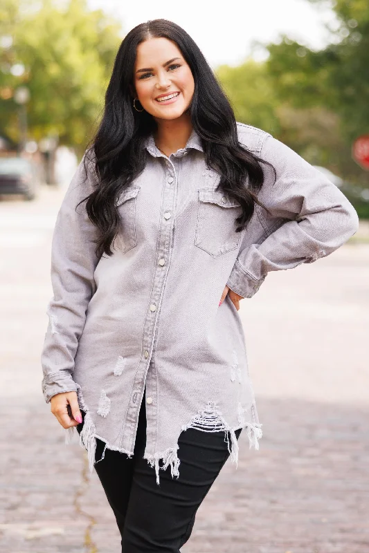 Fashion Style Chill As Can Be Top, Dove Grey