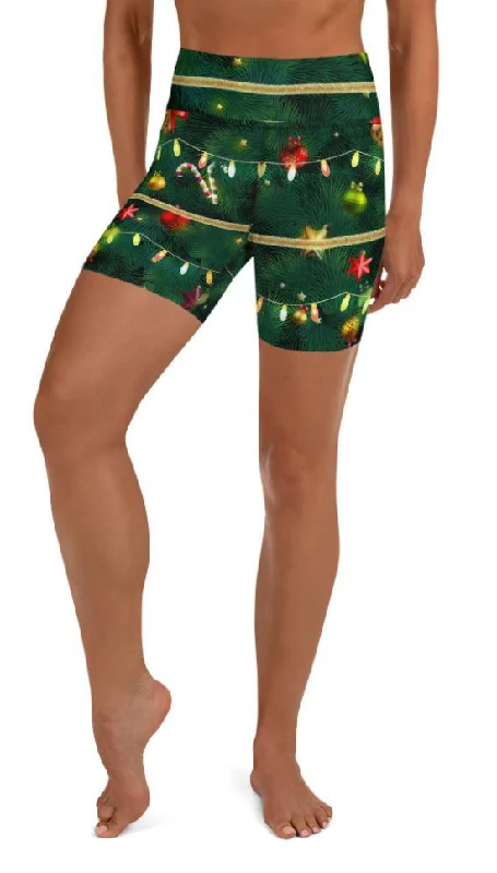 Energy Plan Christmas Tree Yoga Shorts