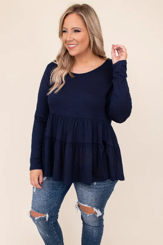 British Fashion Closer To Me Top, Navy