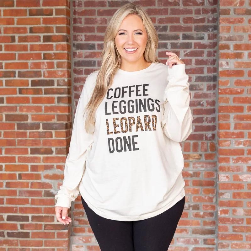 Retro Prints Coffee, Leggings, and Leopard Top, Natural