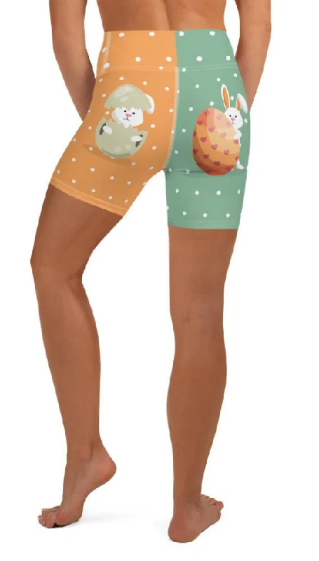 Cute Easter Bunnies Yoga Shorts