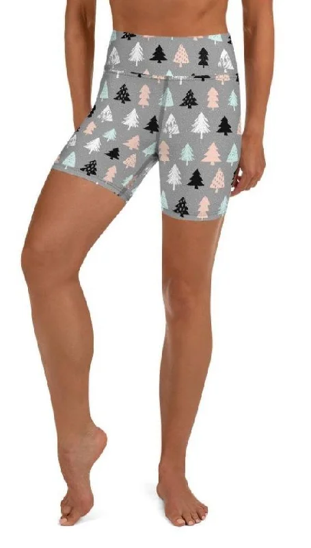 Cute Minimalistic Christmas Yoga Shorts