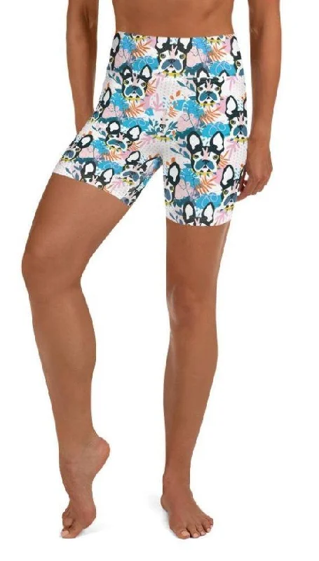 Cute Puppy Print Yoga Shorts