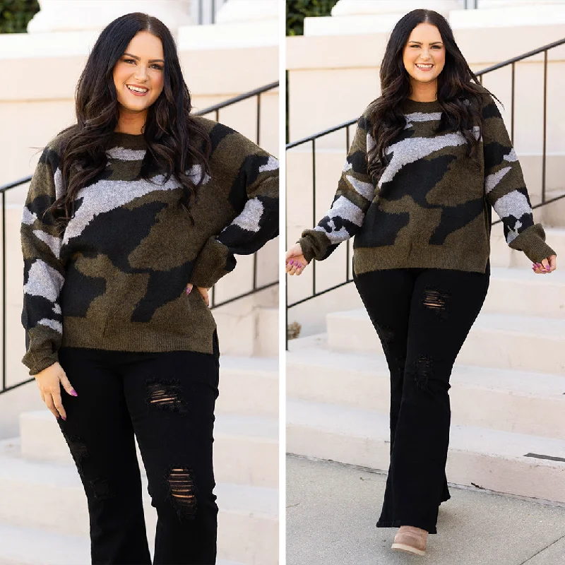 Unique Design Disguised Fate Sweater, Olive
