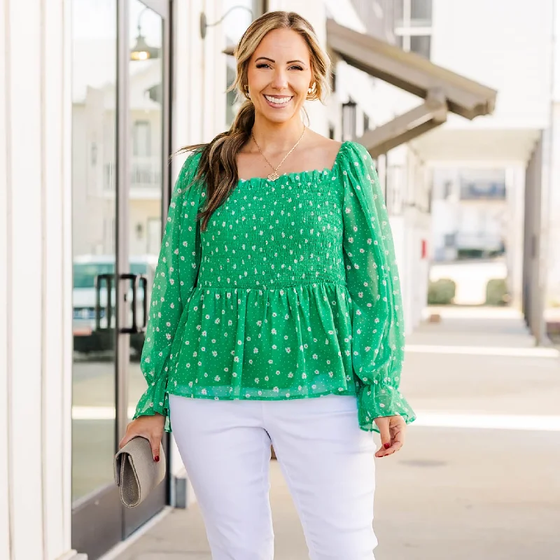 English Daisy Top, Green