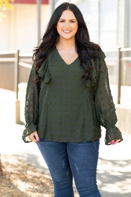 Sports Fashion Fresh Outlook Top, Olive
