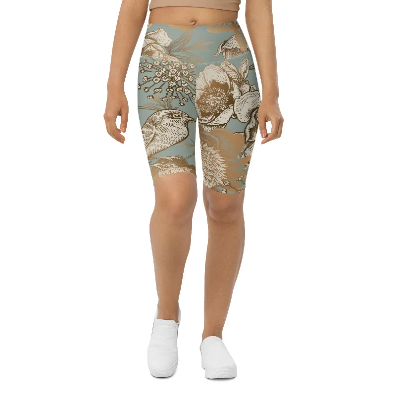 Golden Garden Biker Shorts