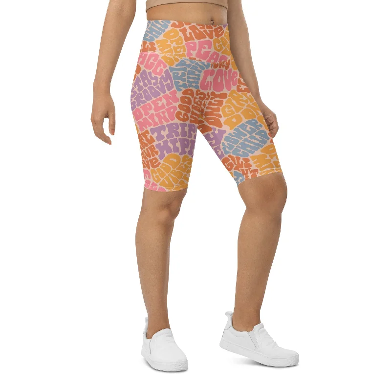 Lounge Chic Groovy Hippie Biker Shorts