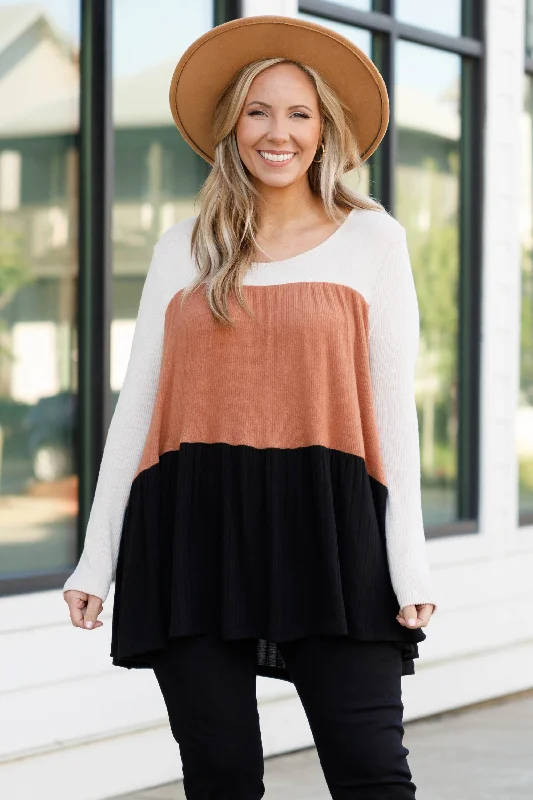 Fashionable Inner Wear Harvest Moon Top, Oatmeal/Black