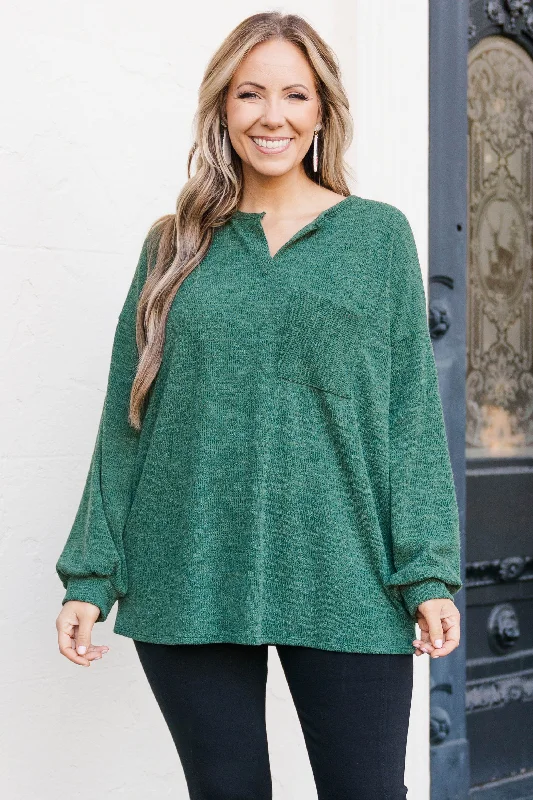 Soft Fabrics I Will Redeem Myself Sweater, Hunter Green
